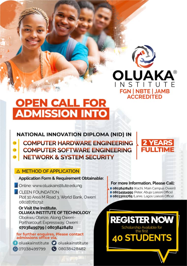 Oluaka institute of technology commences Admission process 2 oluaka institute of technology admission
