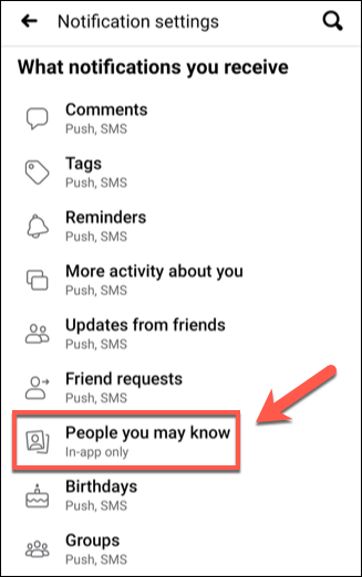 Facebook App peaple you may know