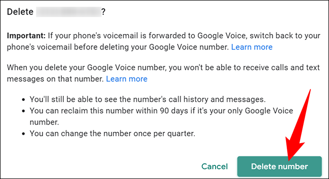 4 google voice delete number 4
