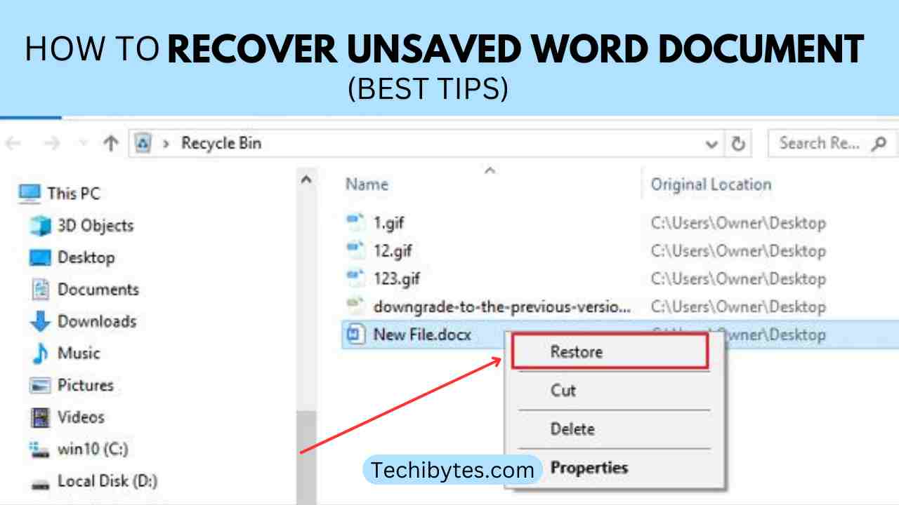 How to recover unsaved word documents