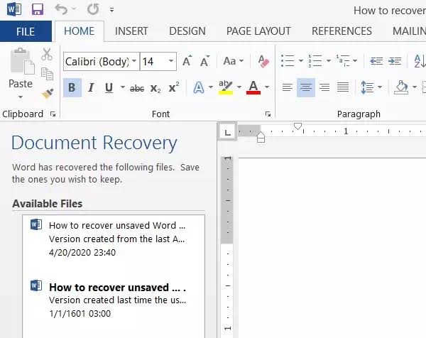 How to recover unsaved word documents 