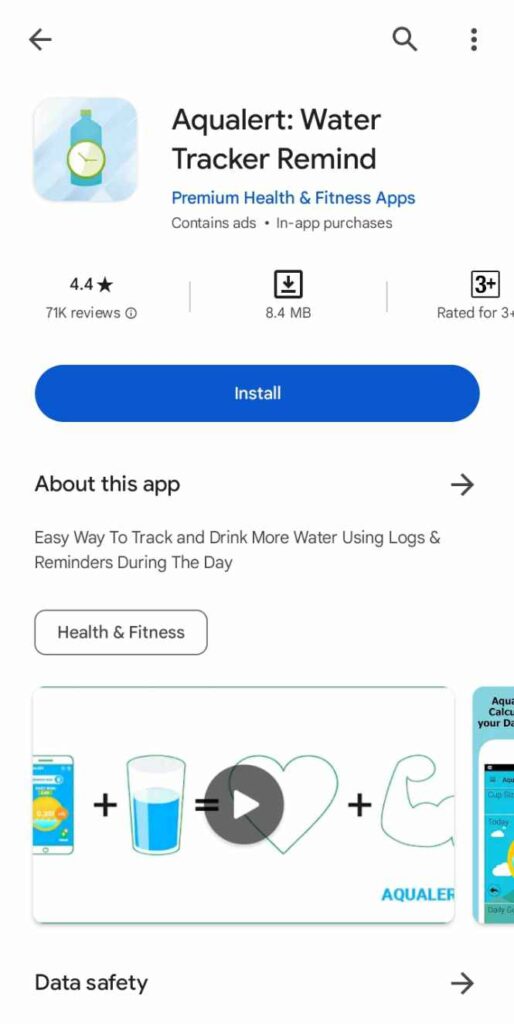 Water tracker app 