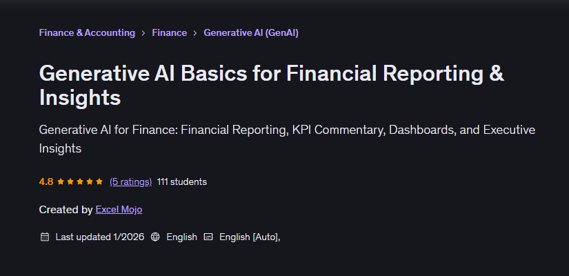 AI in Financial Reporting Udemy