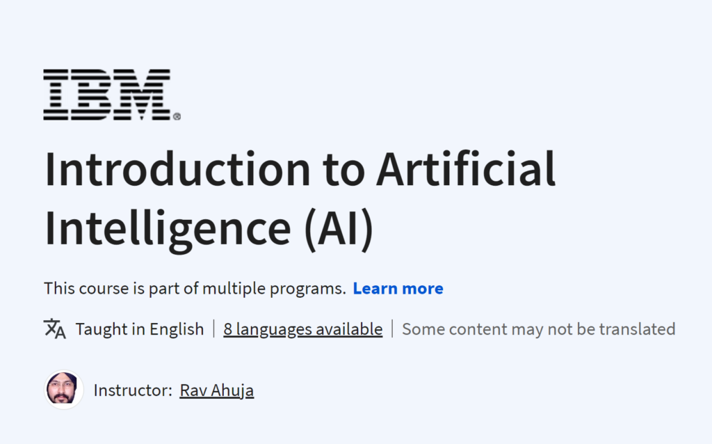 IBMs Introduction to AI